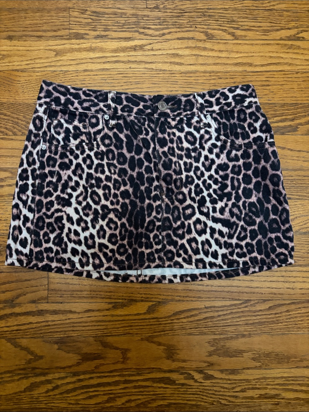 PacSun Leopard Print Mini Skirt in Pink and Black